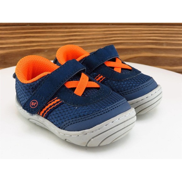 Stride Rite Sz 3 Toddler Boys Sneaker Blue Fabric Jackson Medium - Picture 4 of 11